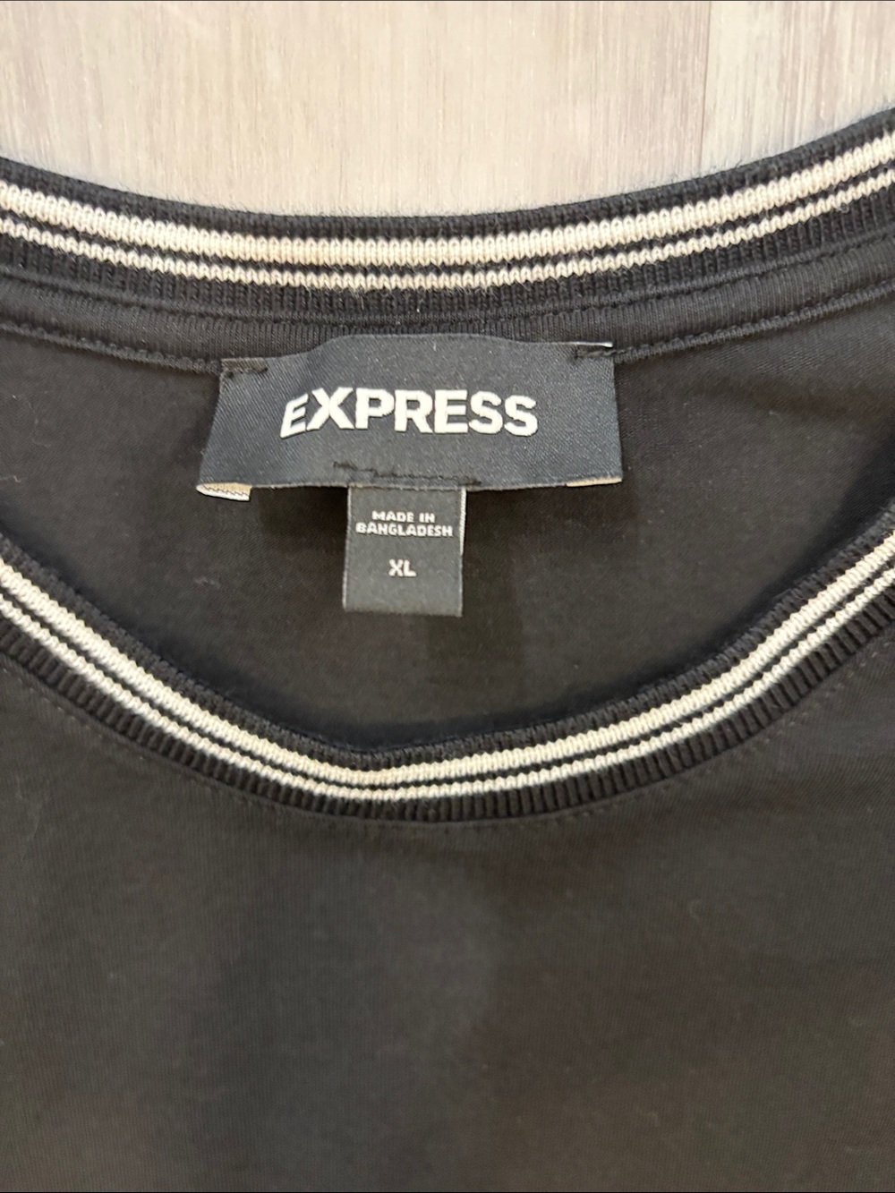 Express Black Short-Sleeve Pocket Tee with White Trim - Picture 2 of 6